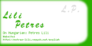 lili petres business card